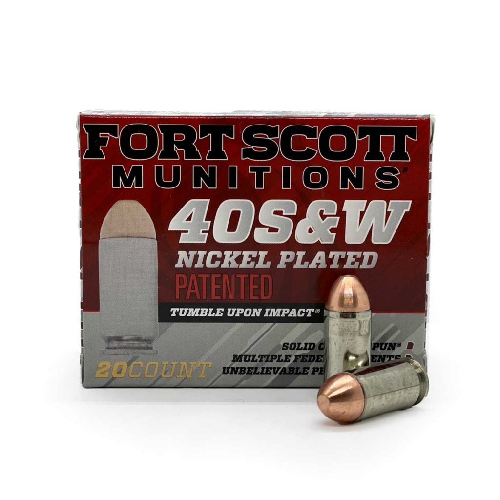 Fort Scott 40 S&W Ammunition Nickel Plated Brass TUI 125gr Handgun Ammo ...