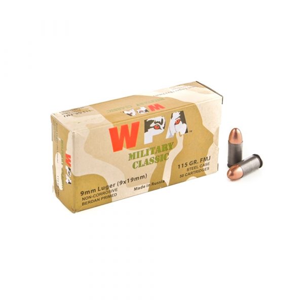 Wolf Military Classic 9mm 115gr FMJ Steel Case